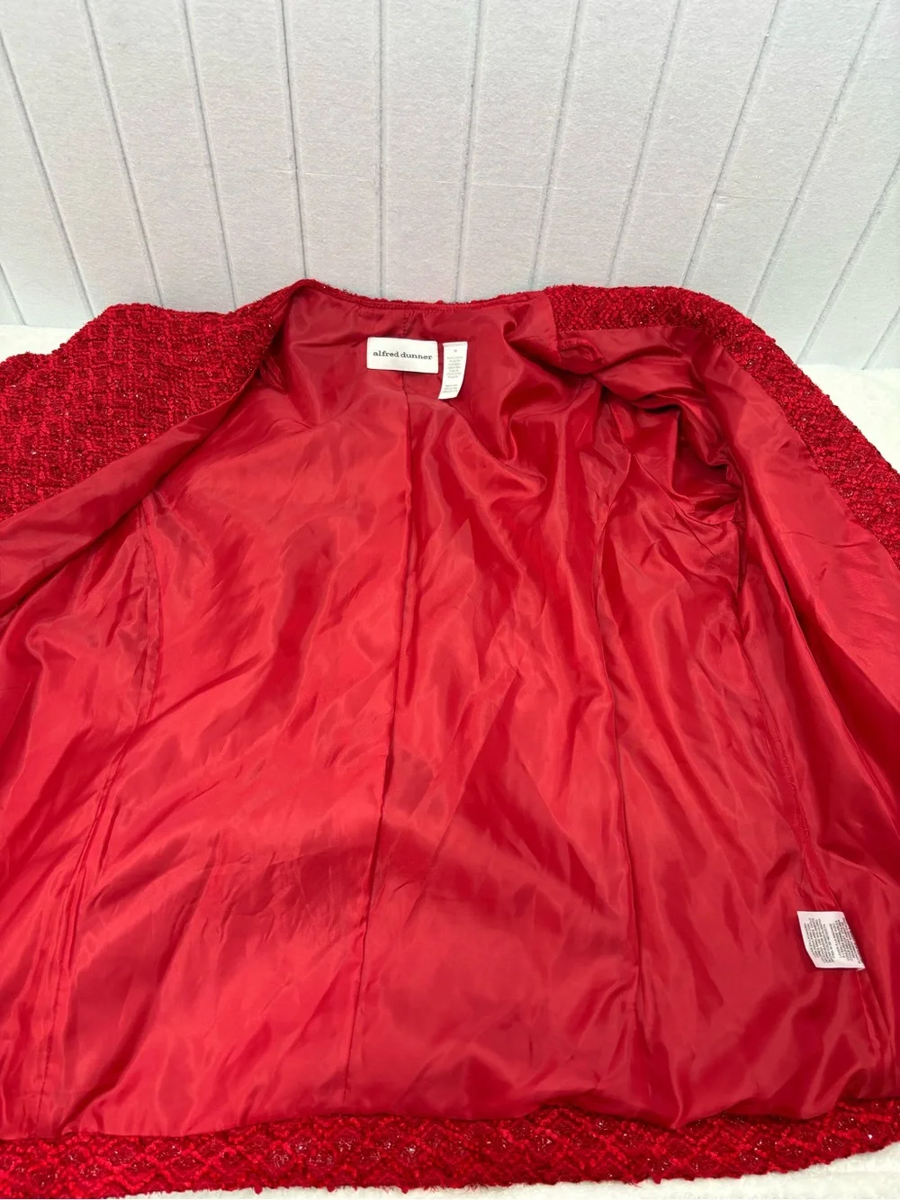 Alfred Dunner Women's Textured Shimmer Open Jacket Size 10